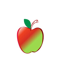 red apple with heart