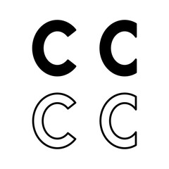 Copyright icon vector illustration. copyright sign and symbol