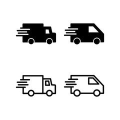 Delivery truck icon vector illustration. Delivery truck sign and symbol. Shipping fast delivery icon