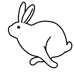 走るウサギのシンプルなイラスト
