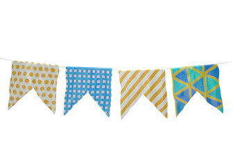 Colorful Cloth pennants São João Celebration isolated on white background. 3D Render