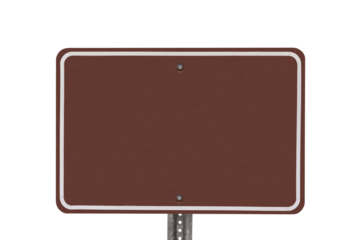 Blank brown sign isolated with cut out background