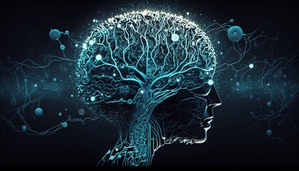 AI technology neural network background image,Generative AI