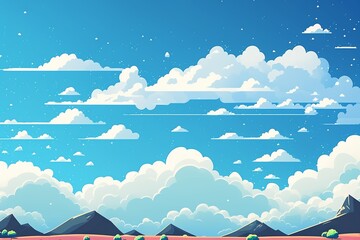 2D flat clean sky pattern background,Generative AI