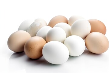 stacked pile of fresh eggs created with Generative AI technology