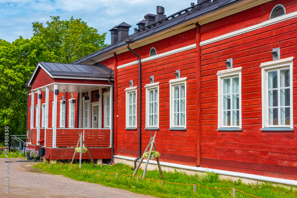 Sticker Historical buildings at Linnoitus fortress in Finnish town Lappeenranta