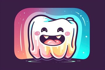 happy tooth with a big smile created with Generative AI technology