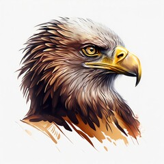 Fototapeta premium Eagle portrait sticker. Generative AI
