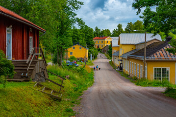 Residential buildings of old factory in Fiskars, Finland
