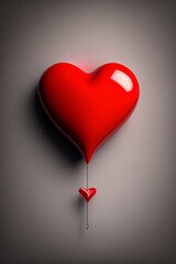 Fototapeta na wymiar red heart on black background