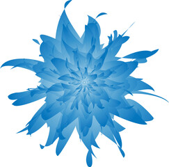 Vector Arte de Formas de Pétalos Azules: Formas Abstractas en Formato Cuadrado