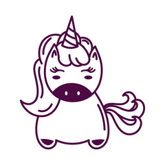 Cute fairy mascot horned unicorn