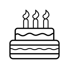 Birthday cake vector icon flat illustration on white background..eps