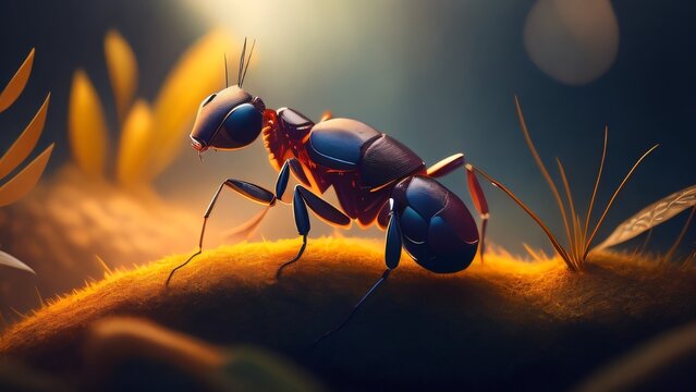 Macro formiga na floresta