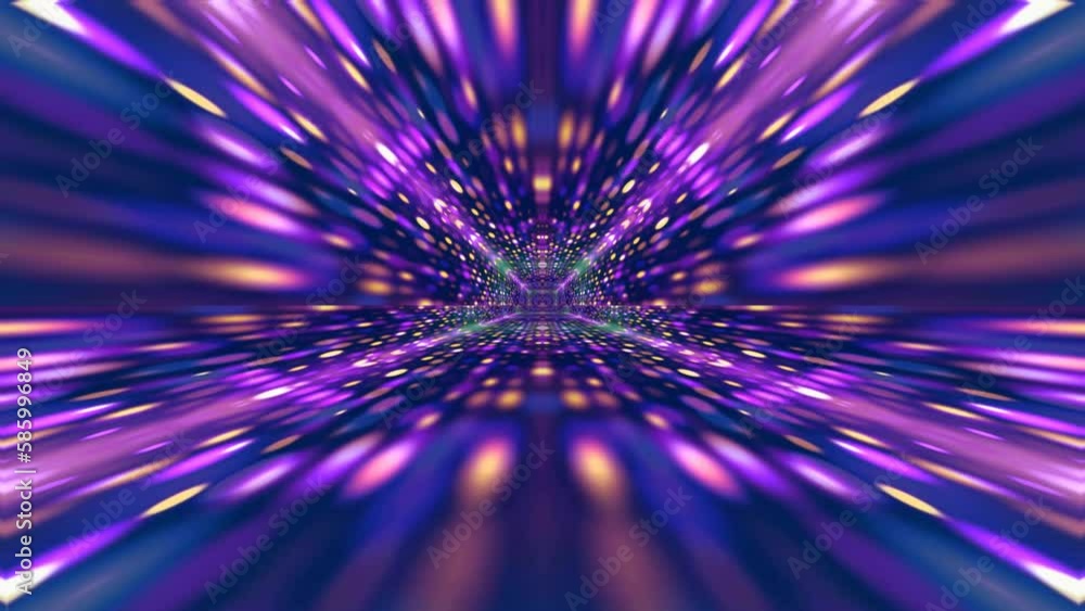 Wall mural abstract loop animation with colorful fractal pattern movement