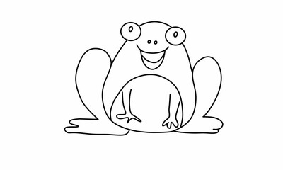 illustration of a frog with isolated white background 