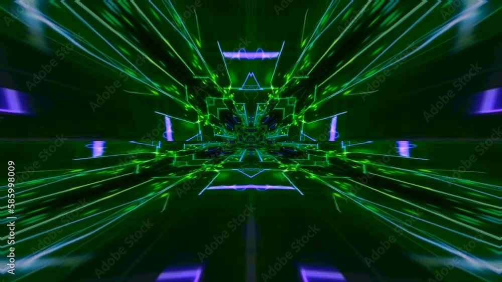 Wall mural Abstract loop animation with colorful fractal pattern movements