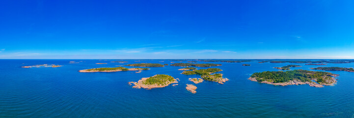 Rocky islets forming Aland archipelago in Finland