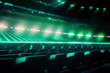 Fototapeta premium Illustration of empty seats in a stadium during a game created with Generative AI technology