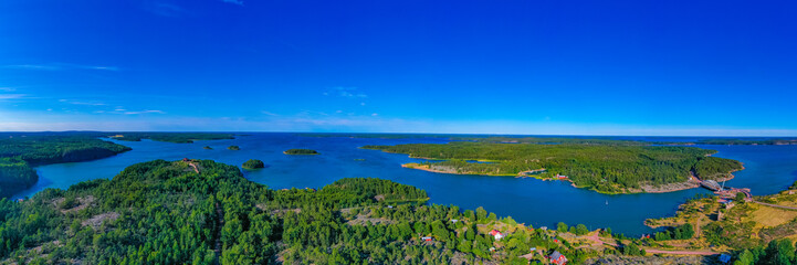 Panorama view of Aland islands near Bomarsund in Finland
