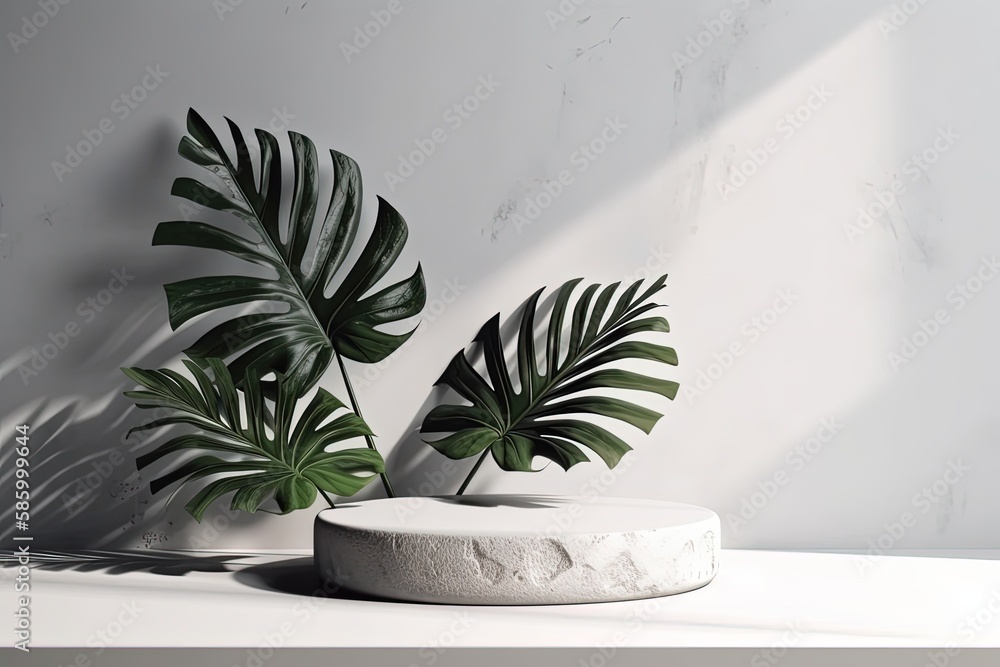 Aufkleber potted plant on a table with white background created with generative ai technology