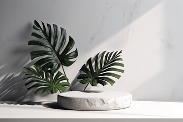 potted plant on a table with white background created with Generative AI technology