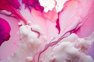 White and pink alcohol ink