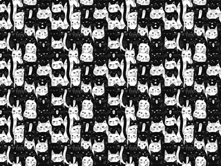 Illustration of seamless cat pattern for wrapping paper or wallpaper