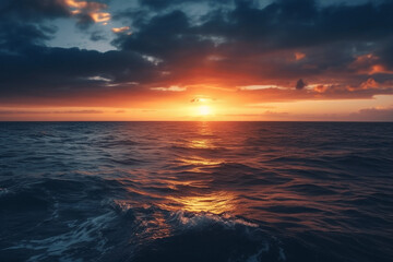 Naklejka na ściany i meble sunset over the sea generative ai