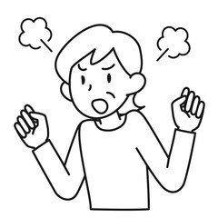 怒っているシニア女性の上半身