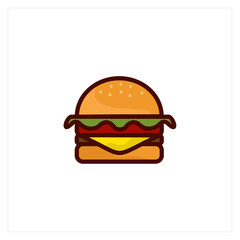 Humberger food illustration design vector