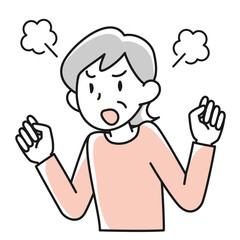 怒っているシニア女性の上半身