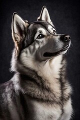 Fototapeta premium husky dog portrait, siberian husky dog portrait in the forest