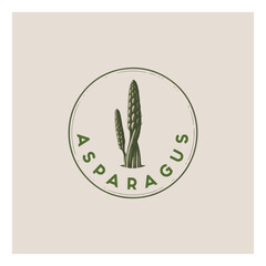 logo for asparagus farm, vector minimalistic and modern