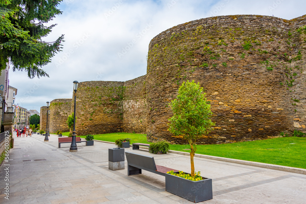 Canvas Prints Roman wall circumventing the old town of Lugo, Spain