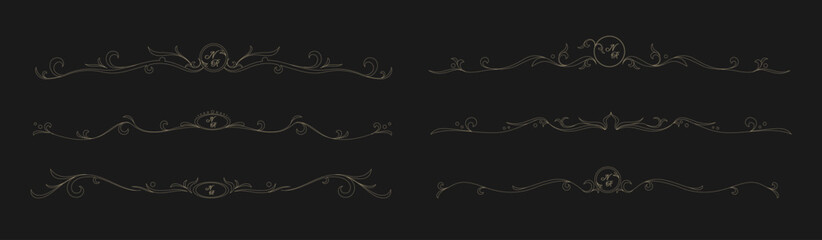 design element dividers boroque ornament collection