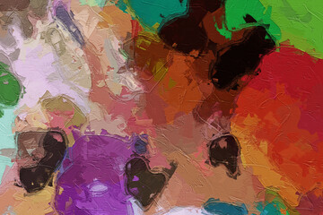 Abstract colorful oil painting texture background wallpaper