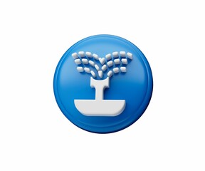 Obraz premium Glossy 3D illustration of a garden shower symbol or icon isolated on a white background