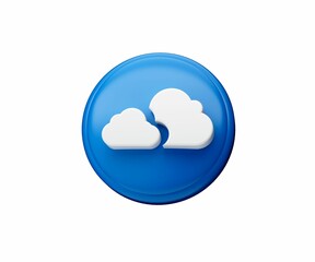 3d illustration of blue and white broken cloud isolated on white background