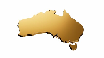 3D rendering of a luxurious golden Australia map isolated on a white background © Wahaj Ali Khan/Wirestock Creators