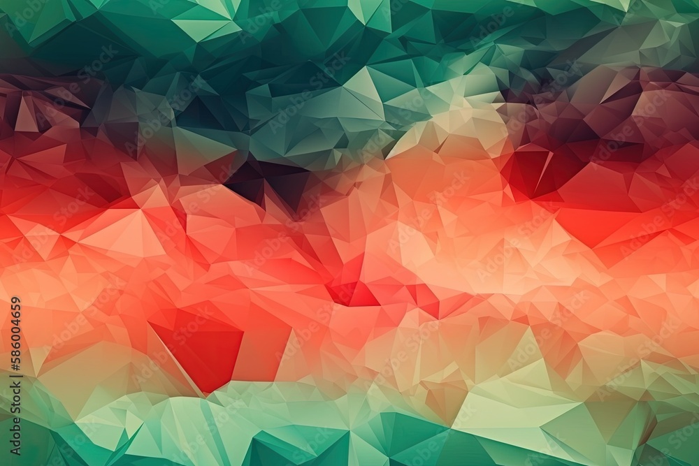 Poster vibrant geometric abstract background with overlapping triangles created with generative ai technolo