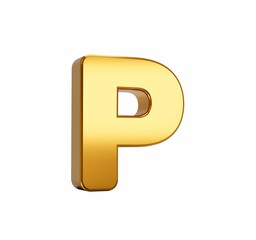 3d illustration of the P alphabet isolated on white background