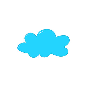 Flat blue cloud illustration