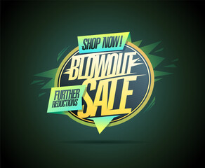 Blowout sale, shop now, further reductions - vector web banner