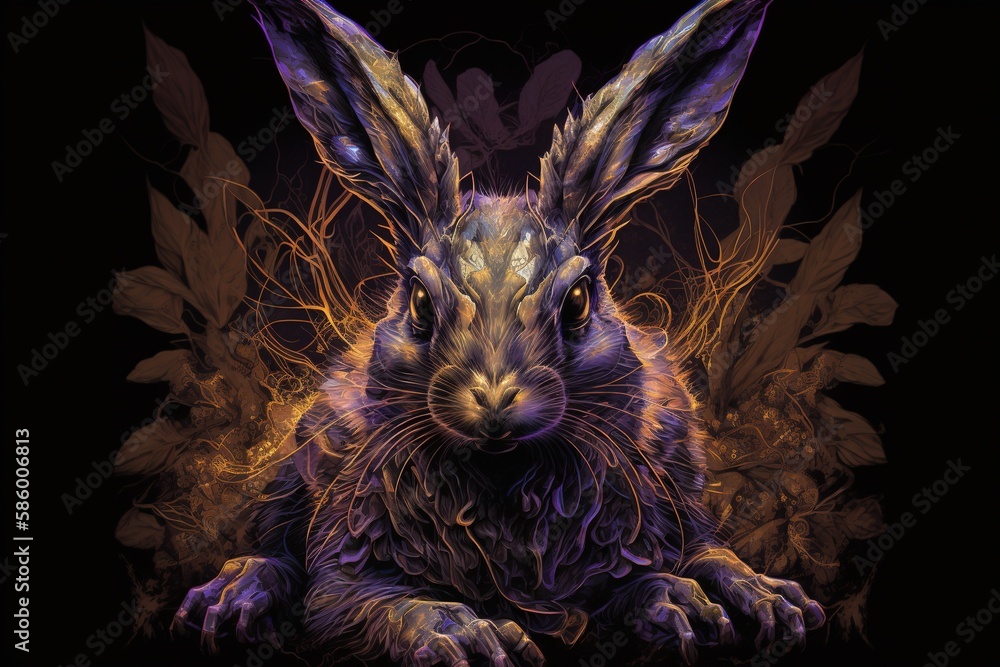 Poster pulsating purgatory lasurple lapin generative ai