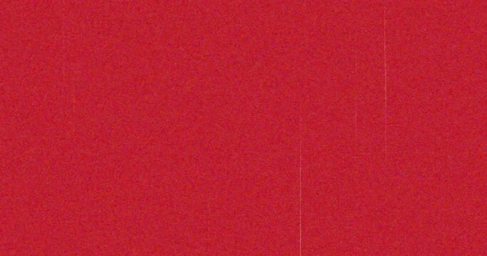 Animation of glitch effect in seamless pattern over red textured background with copy space