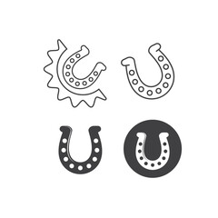 Obraz premium horse shoes icon vector element design template
