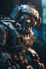 broken metal robot, technology