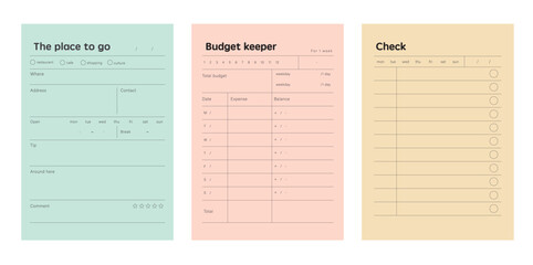 The place to go and Budget keeper and Check Planner