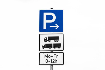 LKW Parkplatz Verkehrsschild